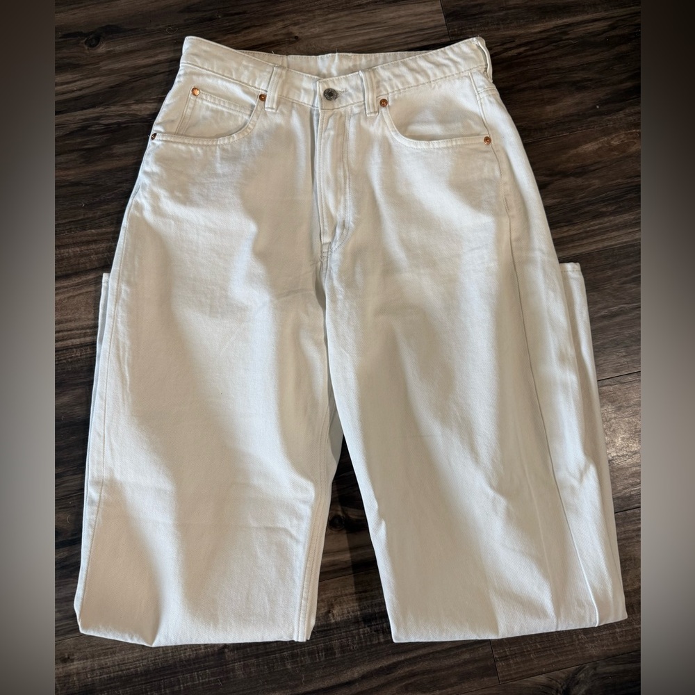 High Rise White Jeans
